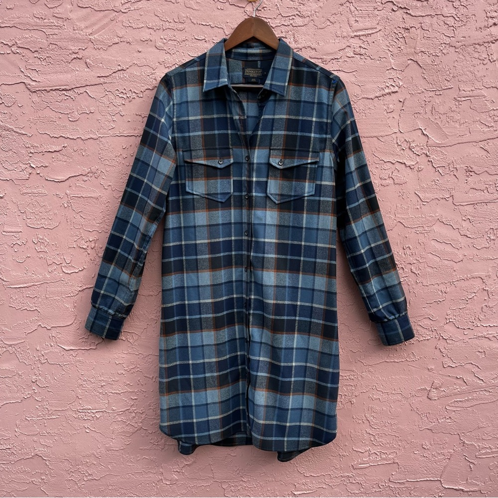 Pendleton Plaid Wool Shirt Dress Size Medium